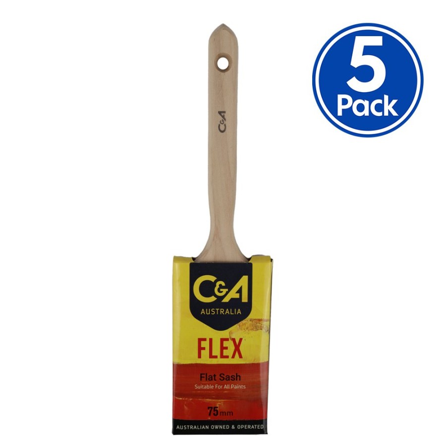 Painting Tools C u0026 A Brushware | C&A Brushware Flex Flat Sash Brush 75Mm X 5 Pack Interior Exterior Trade