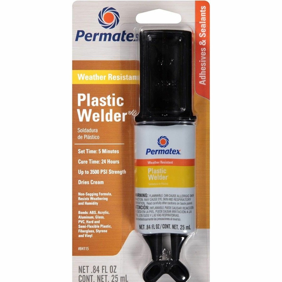 Adhesives & Sealants Permatex 2K Adhesives | Permatex Weather Resistant Plastic Weld Epoxy 2 Part Syringe 25Ml