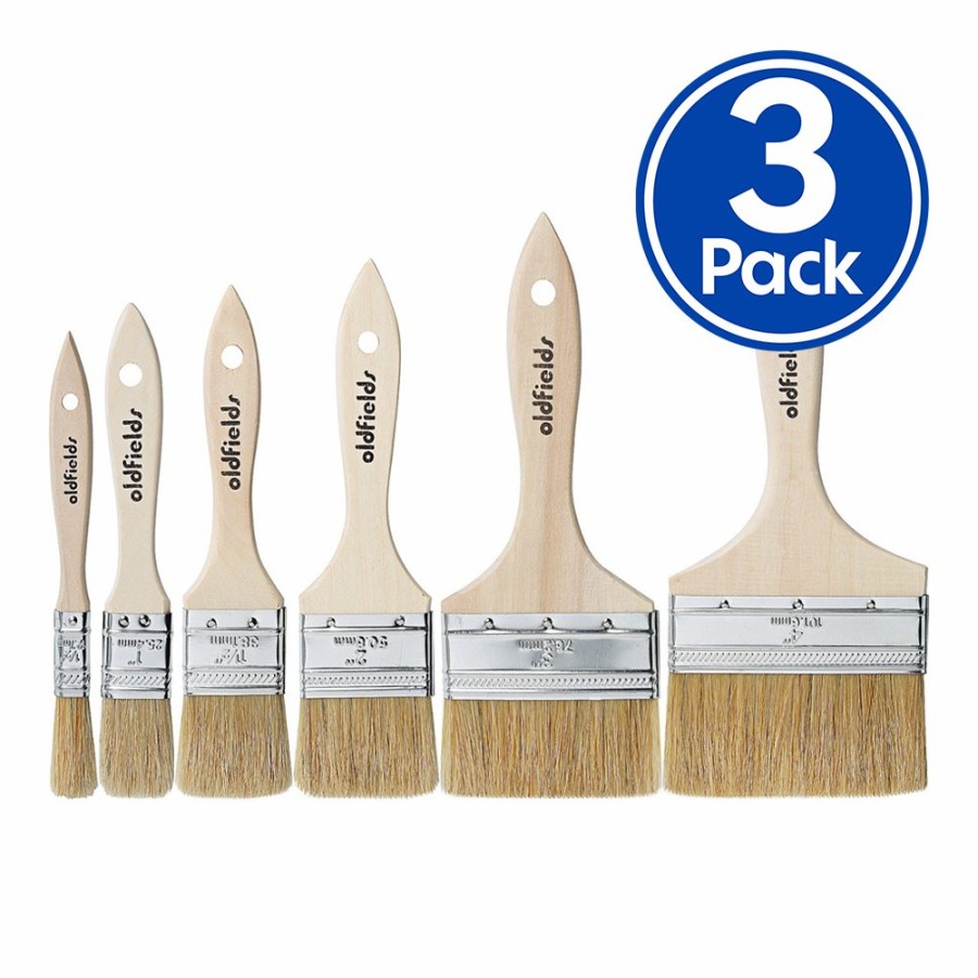 Painting Tools Oldfields | Oldfields Industrial All Purpose Economical Chip Paint Brush 12Mm To 100Mm X 3 Pack