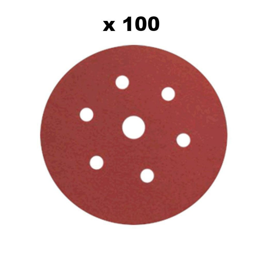 Cutting & Abrasives 3M Discs | 3M Hookit Red Dustless Box100 Sanding Discs 7 Hole 150Mm P400 Hook & Loop