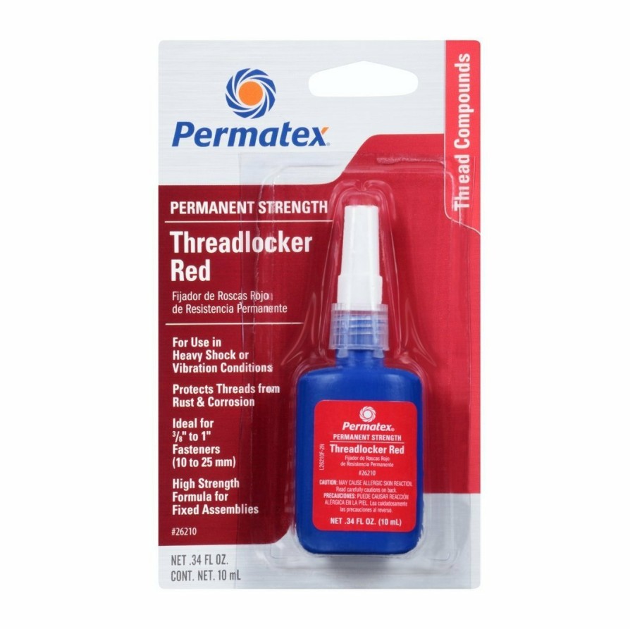 Adhesives & Sealants Permatex | Permatex Permanent Strength Thread Locker Red 10Ml