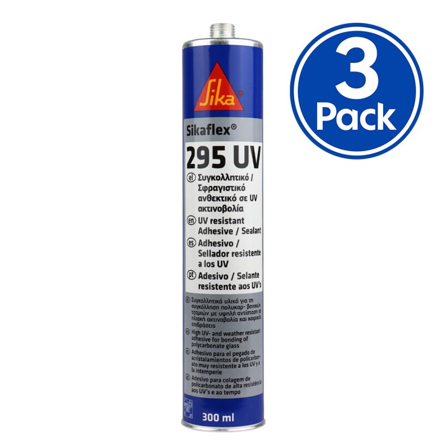 Adhesives & Sealants Sika Adhesive/Sealants | Sika Sikaflex 295 Uv Resistant Marine Adhesive Sealant 300Ml Black X 3 Pack