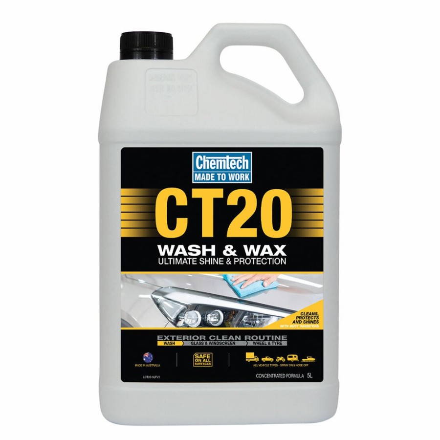 Car Care Chemtech Car Wash | Chemtech Ct20 Wash & Wax 5L Concentrated Biodegradable Rust Inhibiting