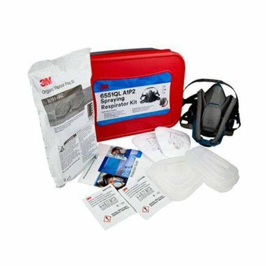 Safety 3M Respirators | 3M™ Spraying Respirator Kit 6551Ql, A1P2, Medium Paint Mask Organic Vapor