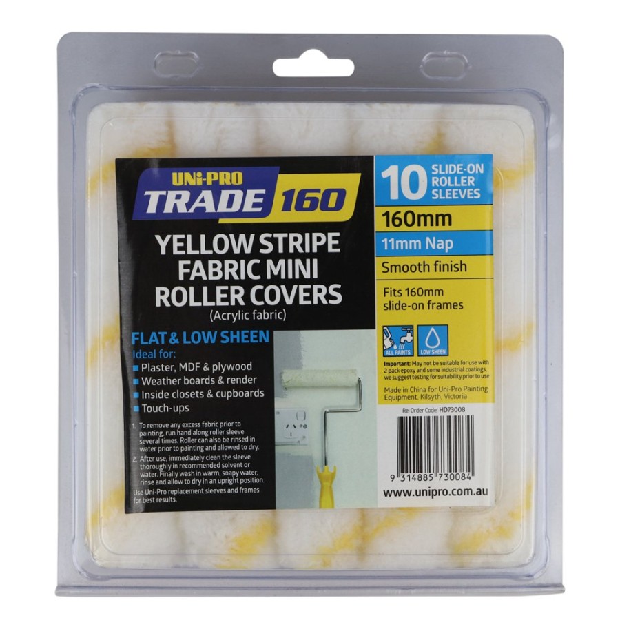 Painting Tools Uni-Pro Covers | Uni-Pro Trade 160Mm Fabric Covers 10 Pack 11Mm Nap