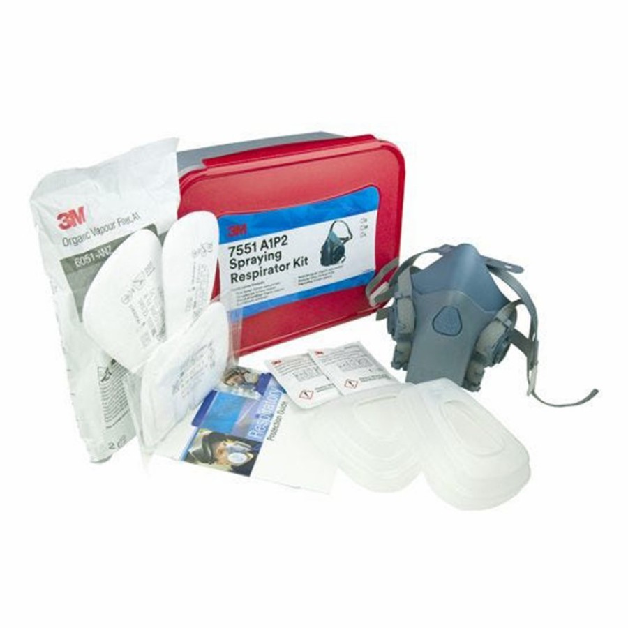 Safety 3M Respirators | 3M 7551 A1 P2 Half Face Cool Flow Spraying Respirator Kit Small