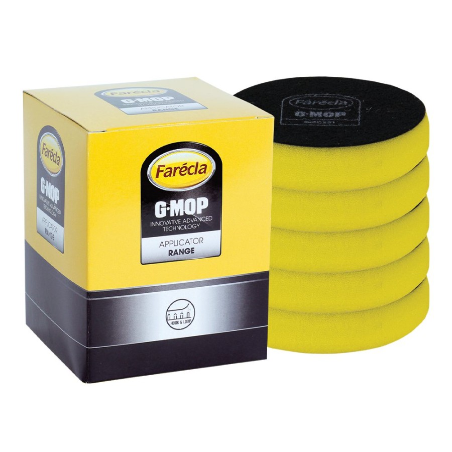 Car Care Farecla Cutting Pads | Farecla G Mop 3" (75Mm) Yellow Hook & Loop Compounding Foam Pads X 5 Pack