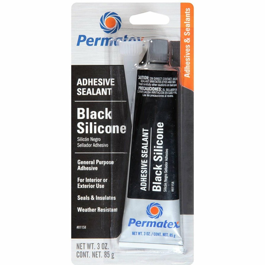 Adhesives & Sealants Permatex Tube Adhesives | Permatex Black Silicone Adhesive Sealant 85G