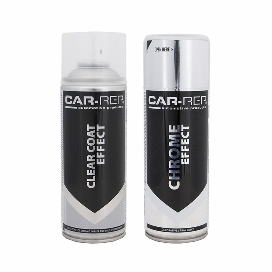 Paint Car-Rep Specialty | Car-Rep Effect Acrylic Indoor Paint 400Ml Chrome + Clear Bundle