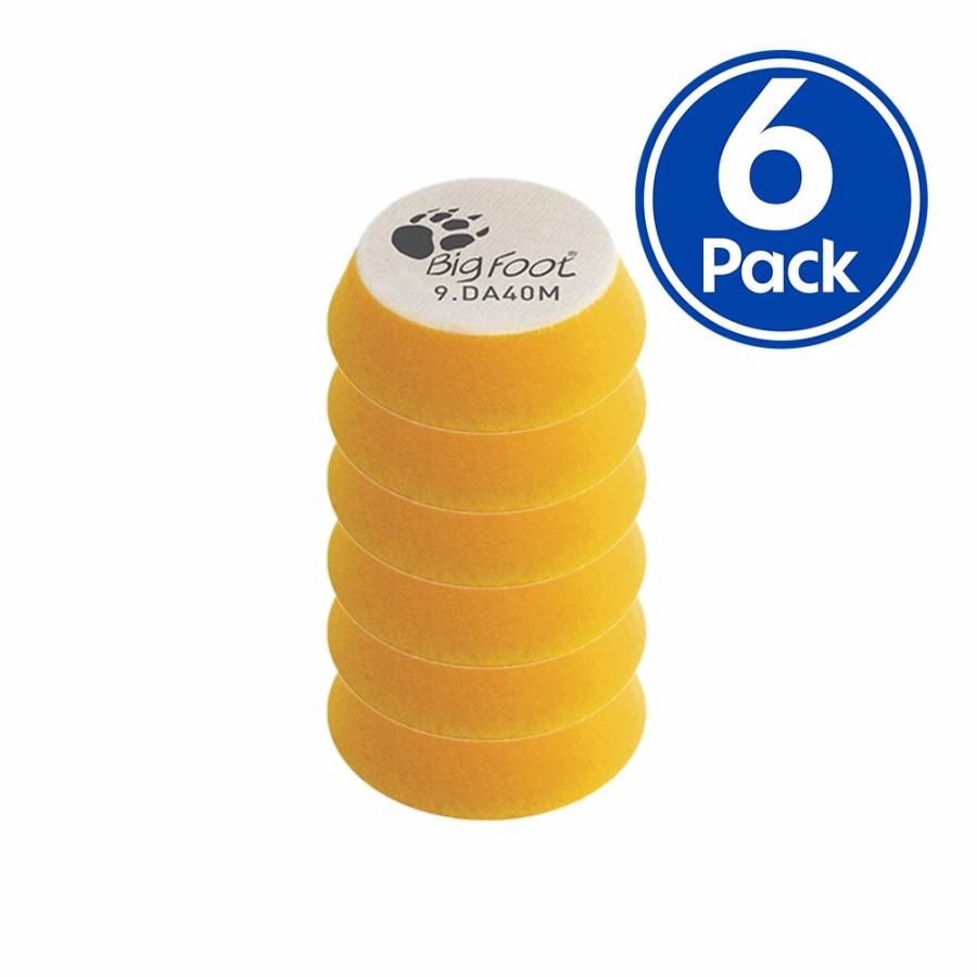 Car Care Rupes Polishing Pads | Rupes Bigfoot 40Mm Fine Yellow Hook & Loop Polishing Pad 9.Da40M X 6 Pack