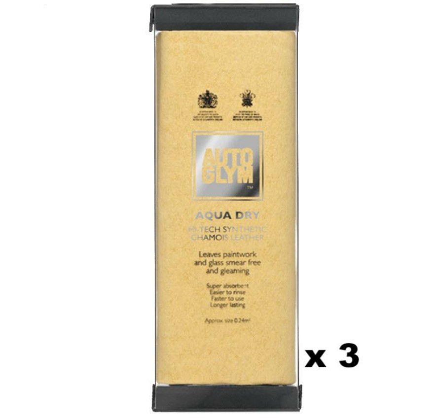 Car Care Autoglym Chamois | Autoglym Aqua Dry Synthetic Leather Washable Chamois 54X44Cm X 3 Pack