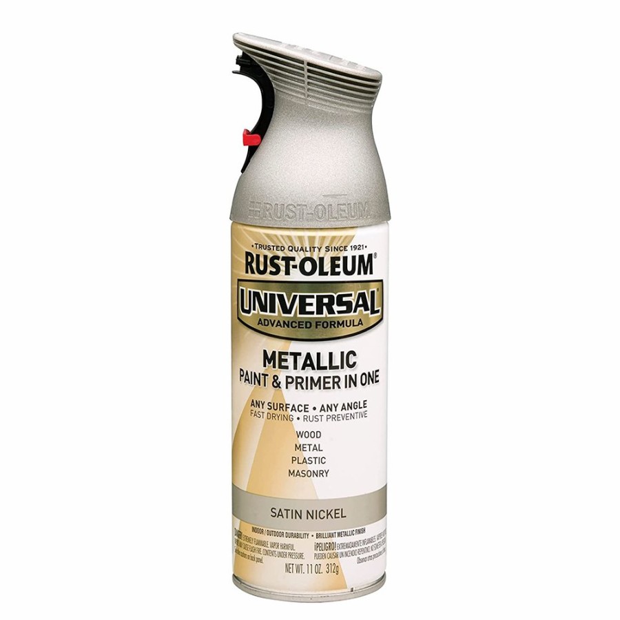 Paint Rust-Oleum Specialty | Rust-Oleum Universal Metallic Spray Paint & Primer 312G Satin Nickel Aerosol