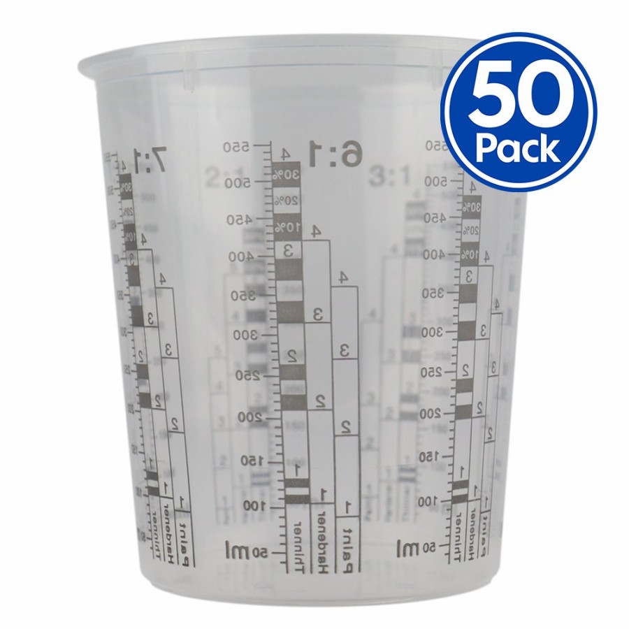 Painting Tools Wholesale Paint Group Measuring Cups | Calibrated Disposable Paint Mixing Cups 650Ml X 50 Pack Measuring Auto Thinners