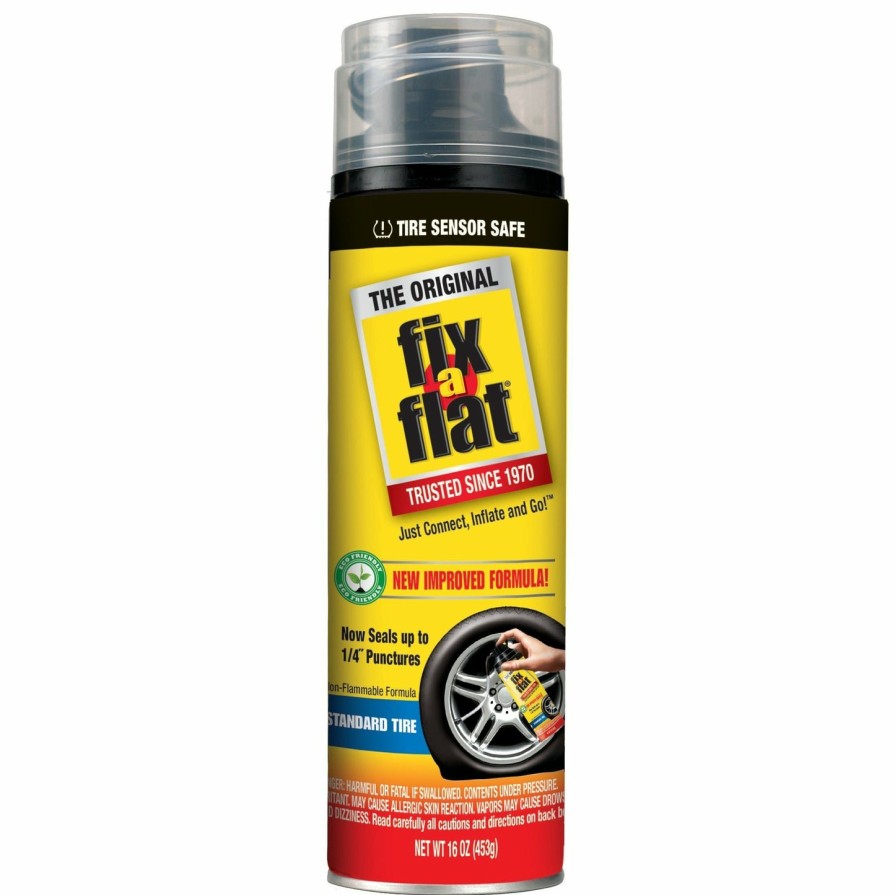 Car Care Fix-a-Flat Wheels & Tyres | Fix-A-Flat Aerosol Tire Inflator With Eco-Friendly Formula Standard Tire 453G