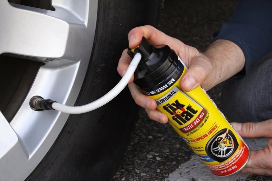 Car Care Fix-a-Flat Wheels & Tyres | Fix-A-Flat Aerosol Tire Inflator With Eco-Friendly Formula Standard Tire 453G