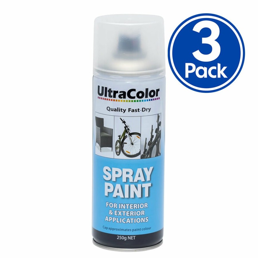 Paint UltraColor Topcoats | Ultracolor Spray Paint Fast Drying Interior Exterior 250G Gloss Clear X 3 Cans