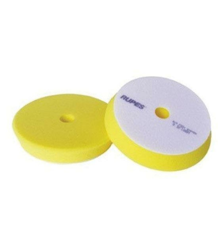 Car Care Rupes Polishing Pads | Rupes Bigfoot 100Mm Fine Yellow Hook & Loop Polishing Pad - 4 Pack Bf100M