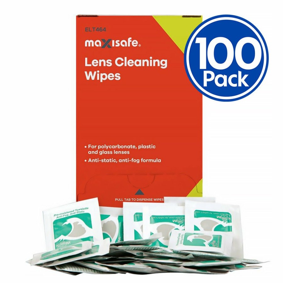 Safety Maxisafe Face Shields | Maxisafe Anti Fog Lens Cleaning Wipes 125Mm X 200Mm X 100 Pack Micro Fibre