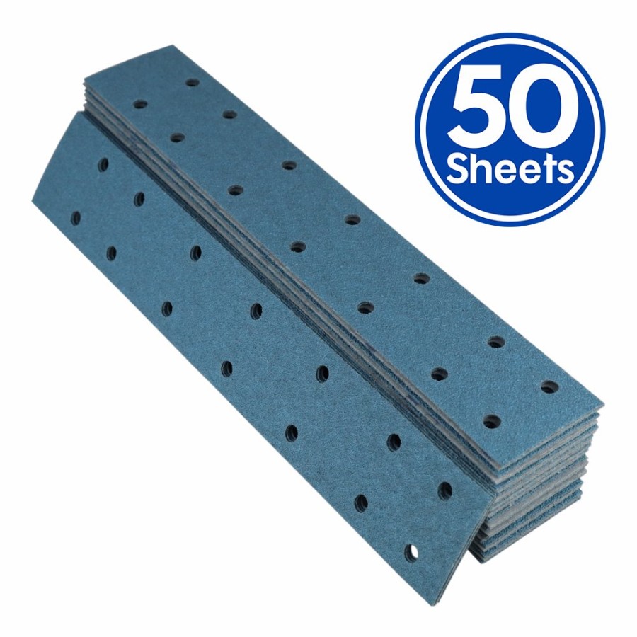 Cutting & Abrasives Revcut Sheets | Revcut Blue P120 Grit Hook & Loop Sandpaper Sheets 70Mm X 420Mm 14H X 50 Pack