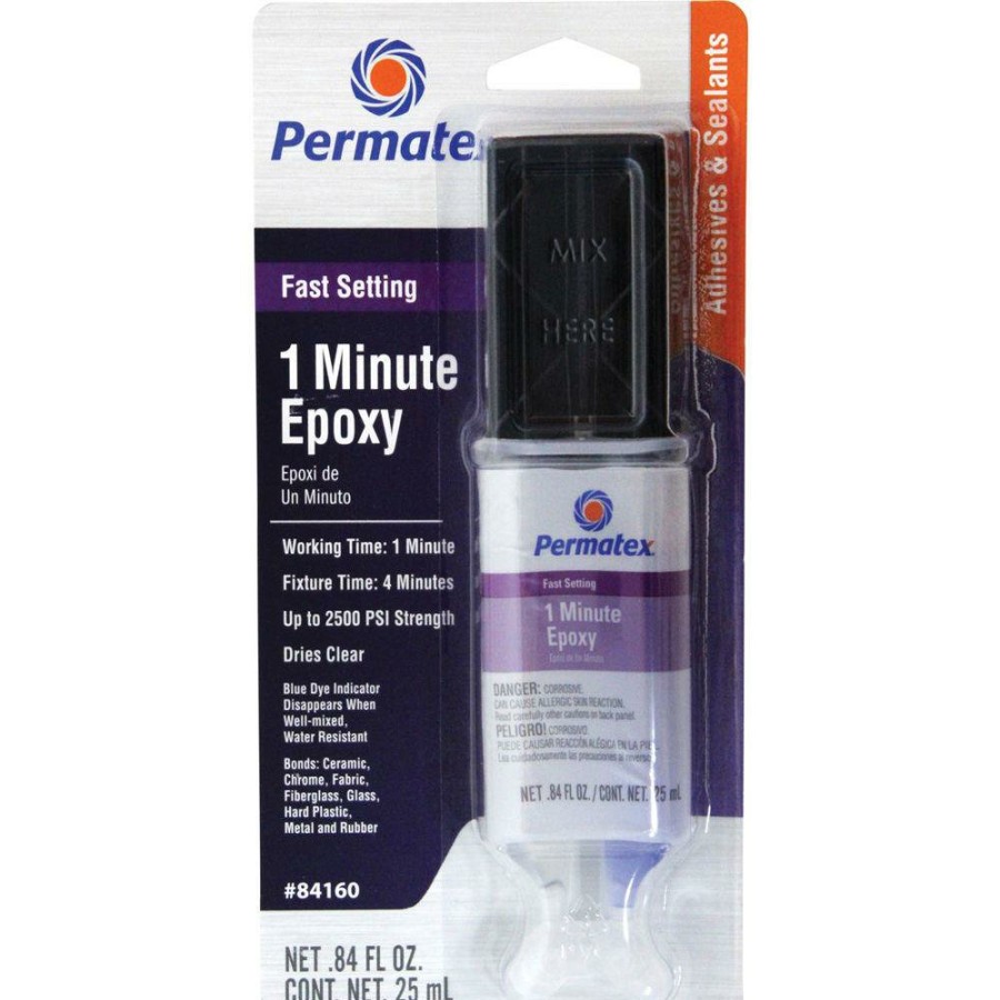 Adhesives & Sealants Permatex 2K Adhesives | Permatex Fast Setting 2 Part General Purpose Clear Epoxy Adhesive Syringe 25Ml