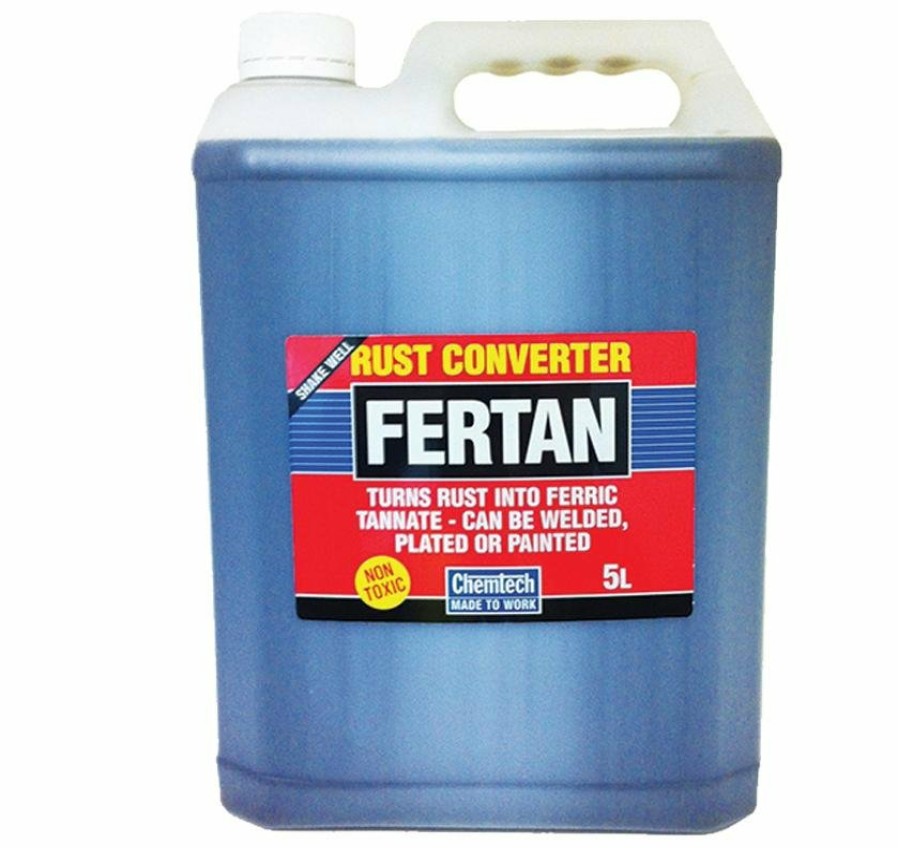 Prep & Repair Chemtech Rust Treatment | Fertan Rust Converter - Turns Rust Into Ferric Tannate To Be Welded & Painted 5L