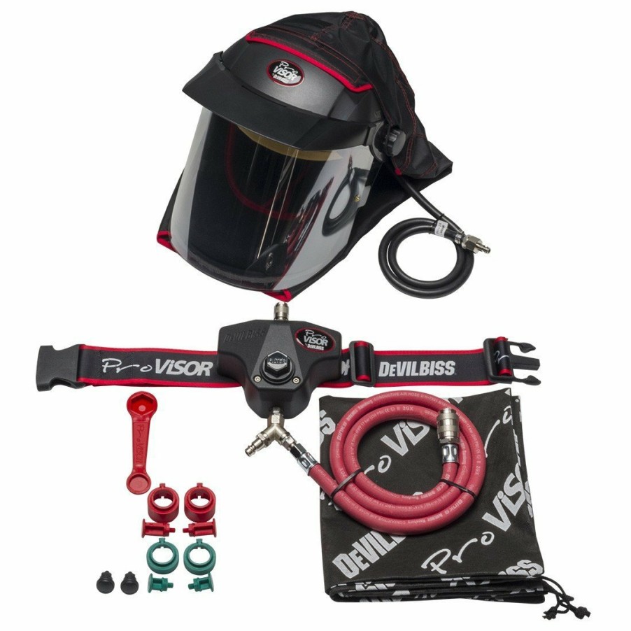 Safety DeVilbiss Respirators | Devilbiss Air Fed Mask Pro Visor Advanced Respiratory Prov-650 + 10M Hose + Pro Air 1