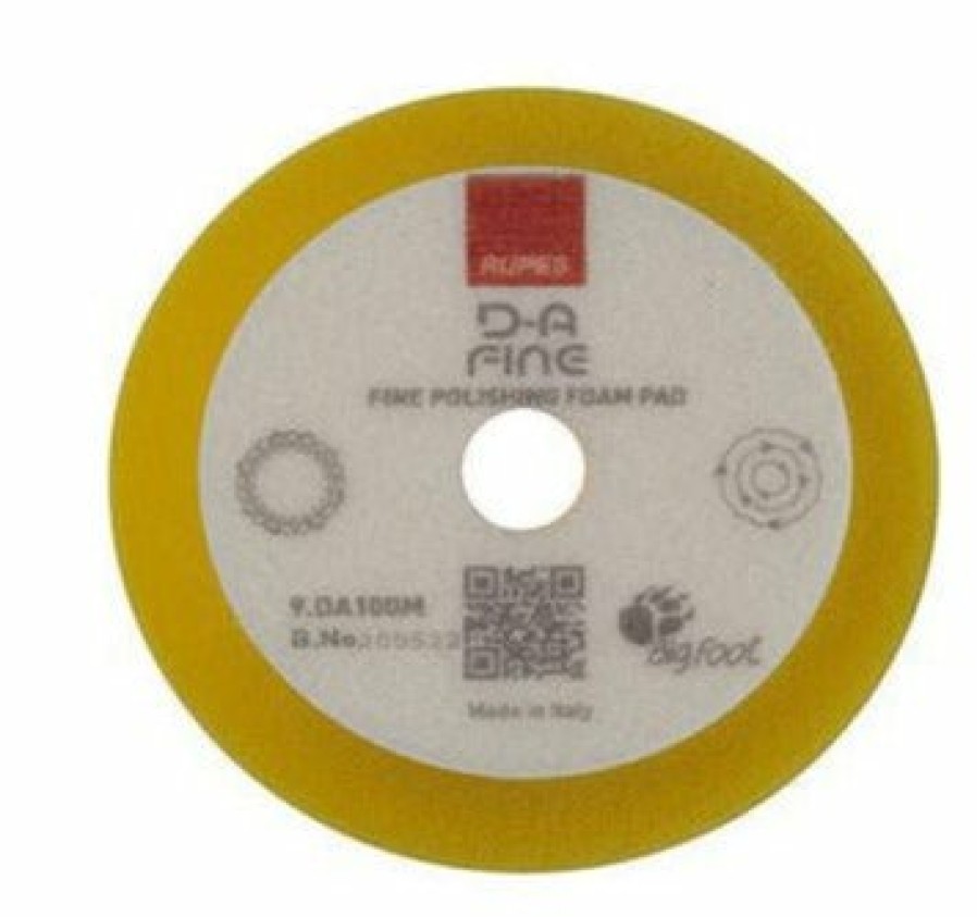 Car Care Rupes Polishing Pads | Rupes Bigfoot 100Mm Fine Yellow Hook & Loop Polishing Pad - 9.Da100M