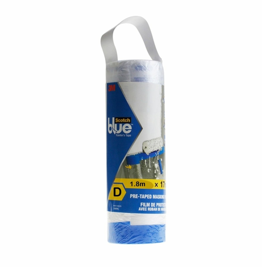 Prep & Repair 3M Masking Plastic | 3M Painters Scotch Blue Masking Pre-Taped Film Refill 1.8M X 27.4M