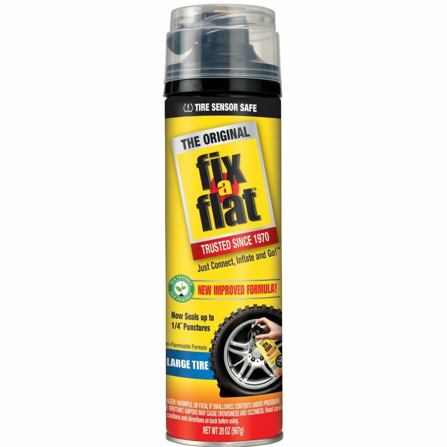 Car Care Fix-a-Flat Wheels & Tyres | Fix-A-Flat Aerosol Tire Inflator With Eco-Friendly Formula Large Tire 567G