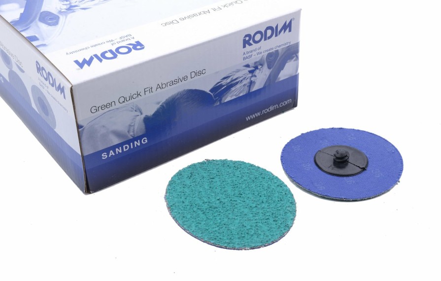 Cutting & Abrasives Rodim | Rodim Quick Fit Abrasive Disc Green 75Mm Box Of 25 Basf Roloc Glasurit