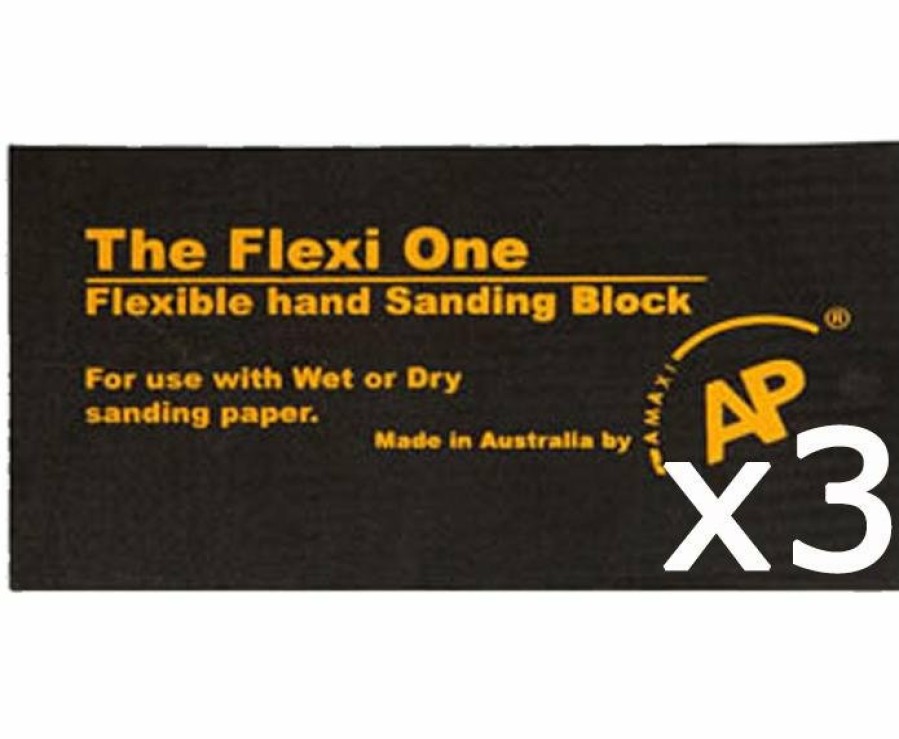 Cutting & Abrasives Amaxi Blocks | Amaxi The Flexi One Flexible Rubber Hand Sanding Block 3 Pack