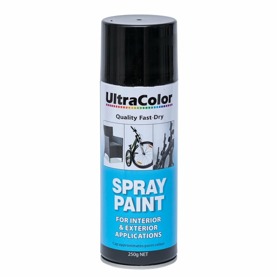 Paint UltraColor Topcoats | Ultracolor Spray Paint Fast Drying Interior Exterior 250G Black Gloss Cans