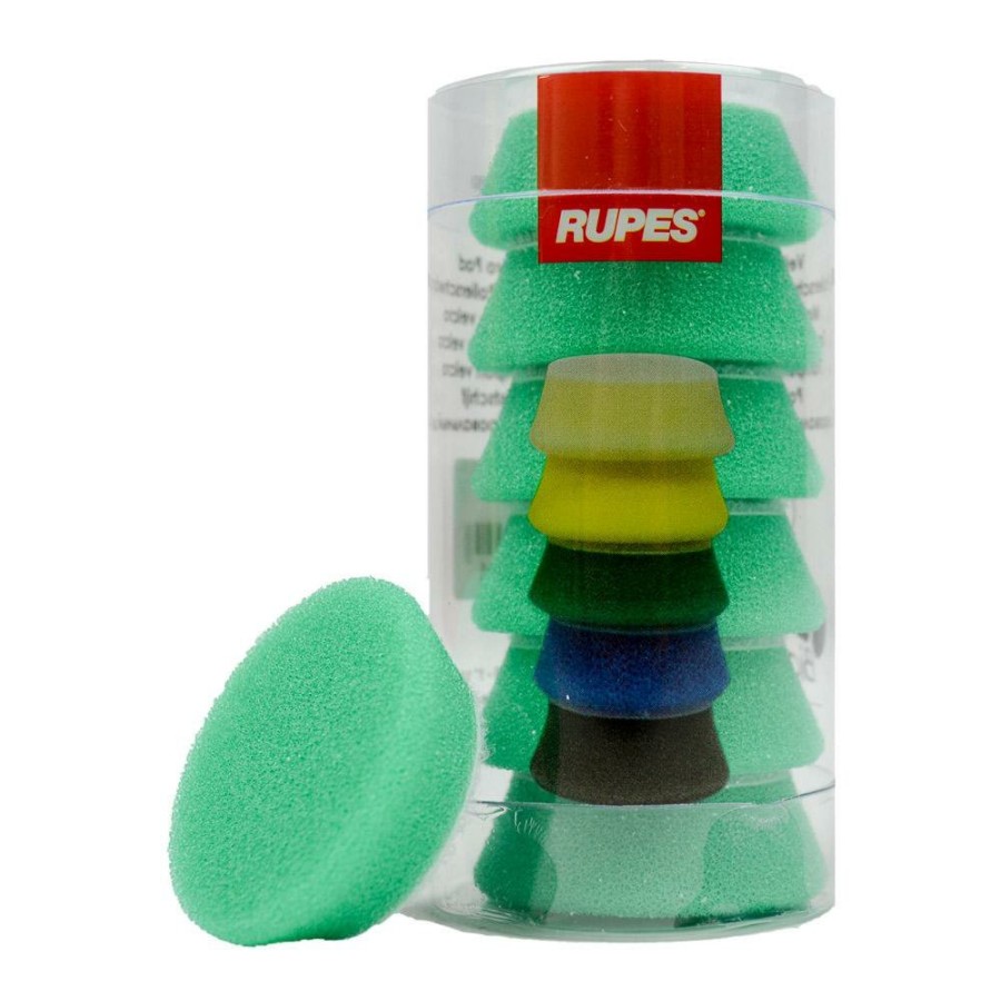 Car Care Rupes Cutting Pads | Rupes Bigfoot Nano Ibrid Green Medium Polishing Pad 30/40Mm Foam Hook On 9.Bf40J 6 Pack