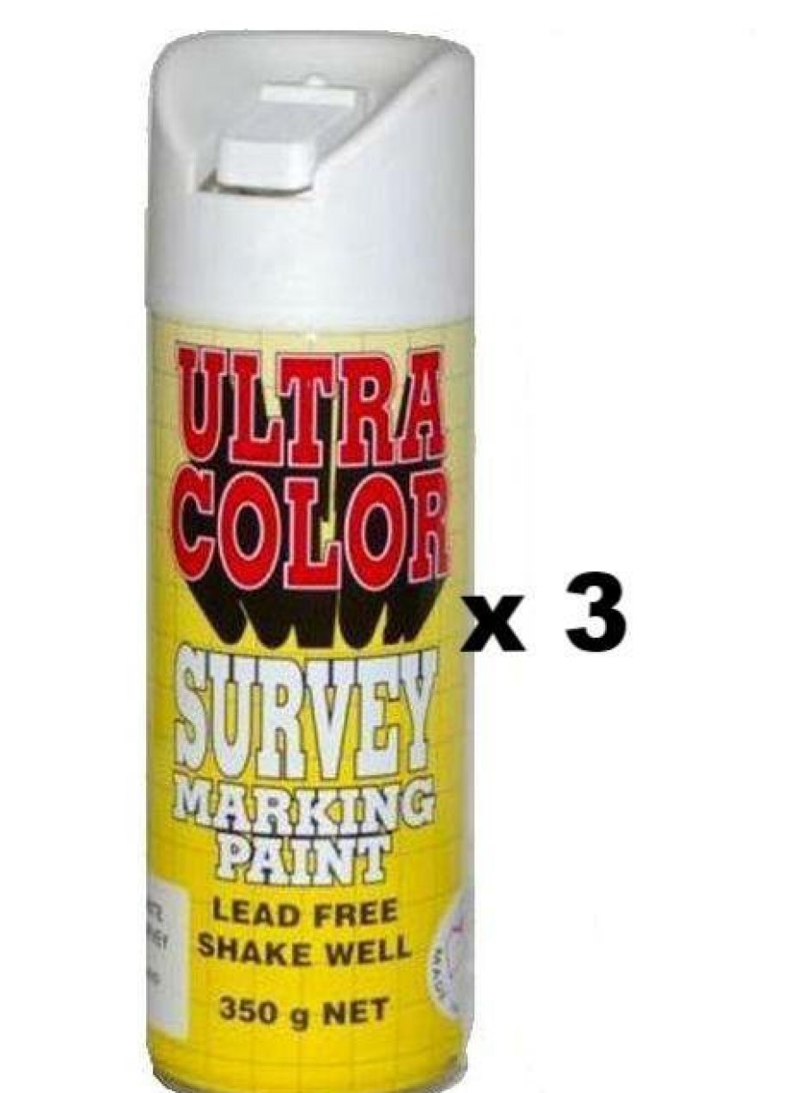 Paint UltraColor Linemarking | Ultracolor Survey Marking Paint Spot Marker Aerosol Can 350G White X 3