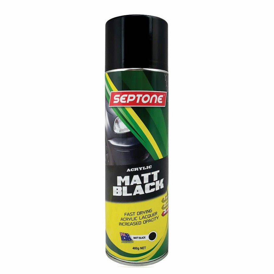 Paint Septone Top Coats | Septone Automotive Acrylic Lacquer Spray Paint 400G Aerosol Matt Black