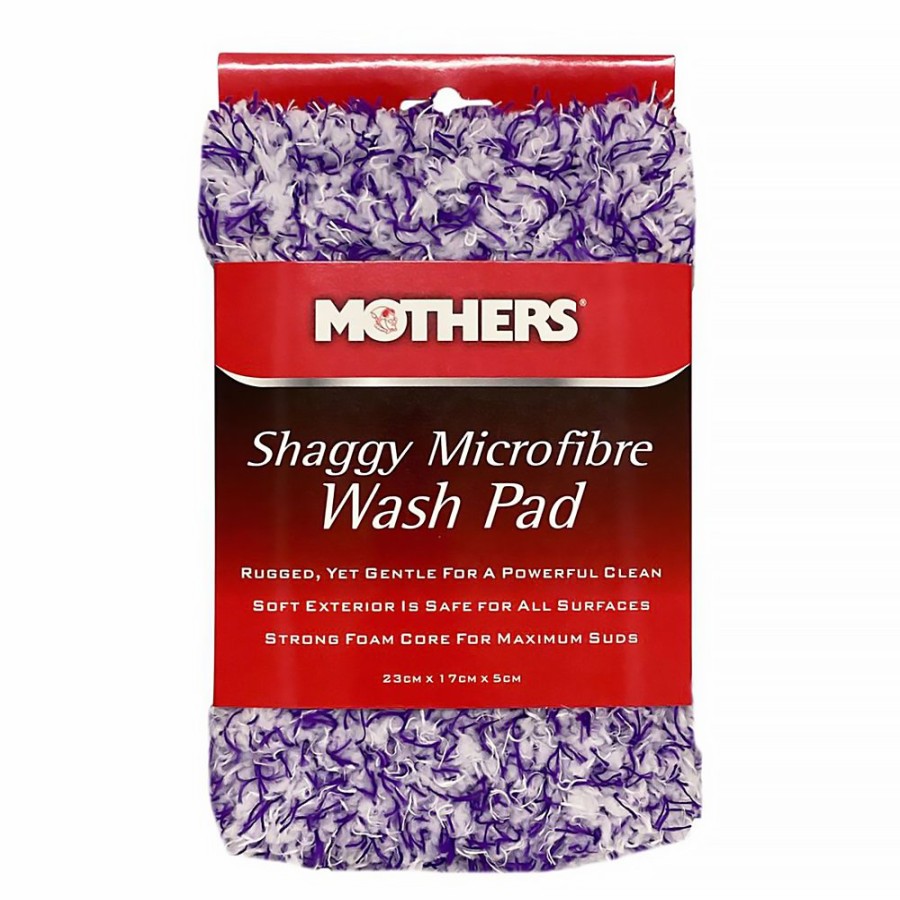 Car Care Mothers Microfibre Cloths & Towels | Mothers Shaggy Microfibre Wash Pad Super Soft Strong Stitching