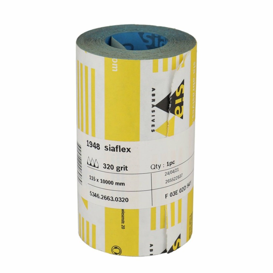 Cutting & Abrasives Sia Rolls | Sia 1948 Siaflex Sandpaper Roll 115Mm X 10M 320 Grit P320 Abrasive Sanding Paper