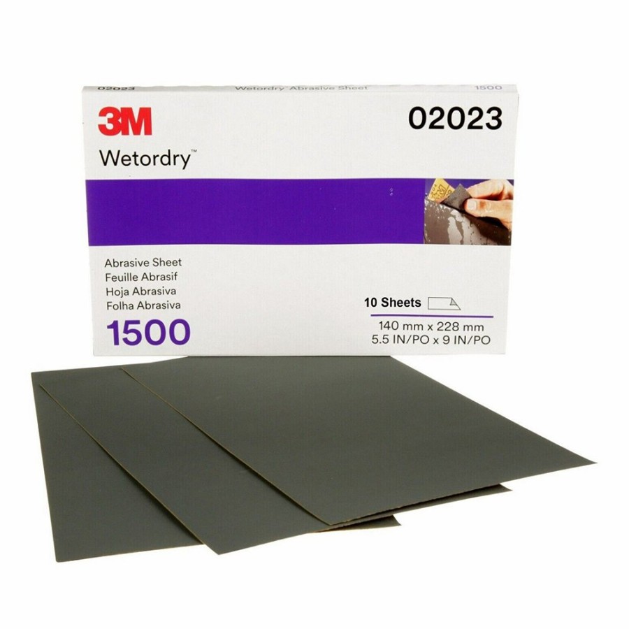 Cutting & Abrasives 3M Sheets | 3M 02023 Wetordry Abrasive Half Sheet 401Q 1500 Grit X 50 Pack 140Mm X 230Mm