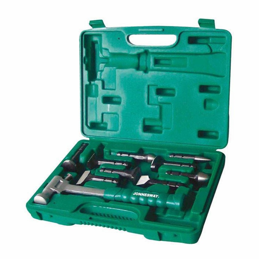 Prep & Repair Jonnesway | Jonnesway Interchangable Bumping Hammer Tool Kit Includes 7 Cr-V Bits Panel Beating