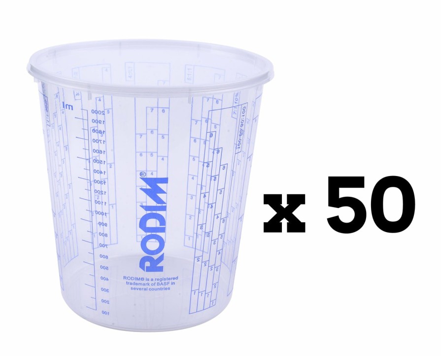 Painting Tools Rodim Measuring Cups | Basf Glasurit Rodim Calibrated Graduated Paint Mixing Cups 1900Ml X 50