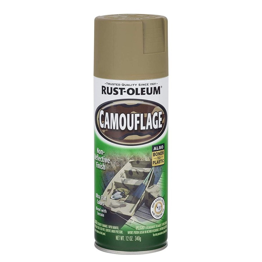 Paint Rust-Oleum Topcoats | Rust-Oleum Camouflage Spray 340G Aerosol Ultra Flat Khaki