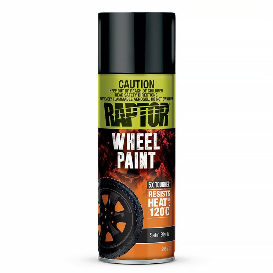 Paint U-POL Top Coats | U-Pol Raptor High Temp Wheel & Rim Spray Paint Aerosol 295G Satin Black