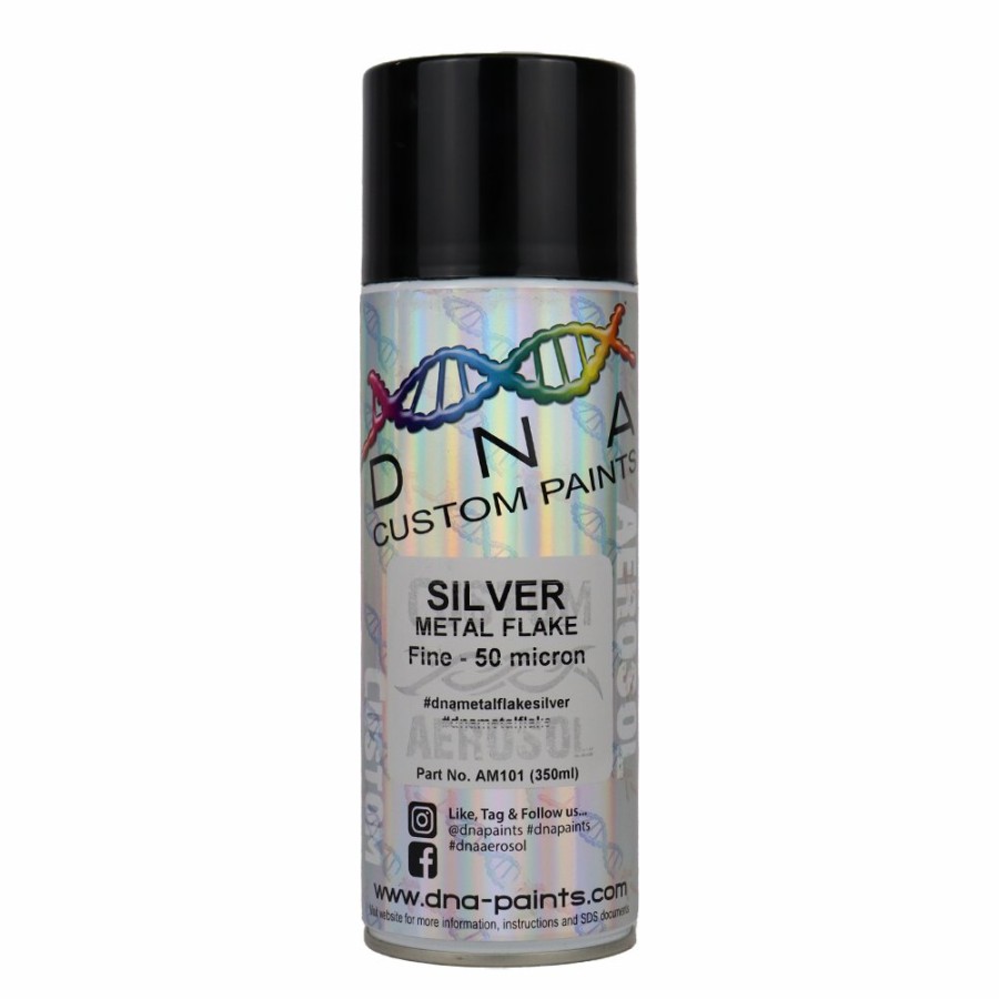 Paint DNA Paints Top Coats | Dna Paints Metal Flake 350Ml Aerosol Silver Fine - 50 Micron