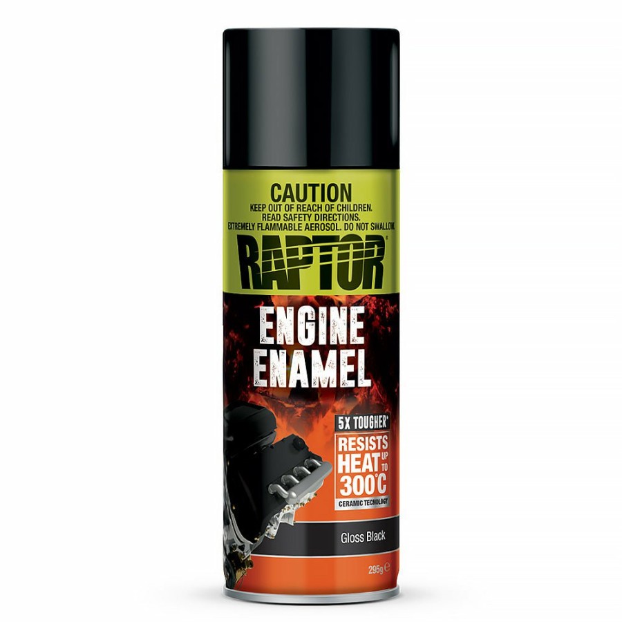 Paint U-POL Topcoats | U-Pol Raptor High Temp Engine Enamel Spray Paint Aerosol 295G Gloss Black