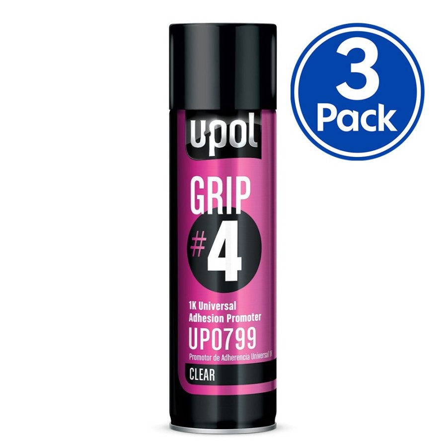 Paint U-POL Adhesion Promoters | U-Pol Grip #4 1K Universal Adhesion Promoter 450Ml Clear X 3 Pack