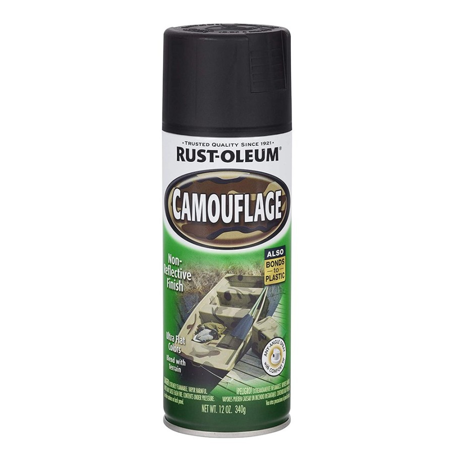 Paint Rust-Oleum Topcoats | Rust-Oleum Camouflage Spray 340G Aerosol Ultra Flat Black