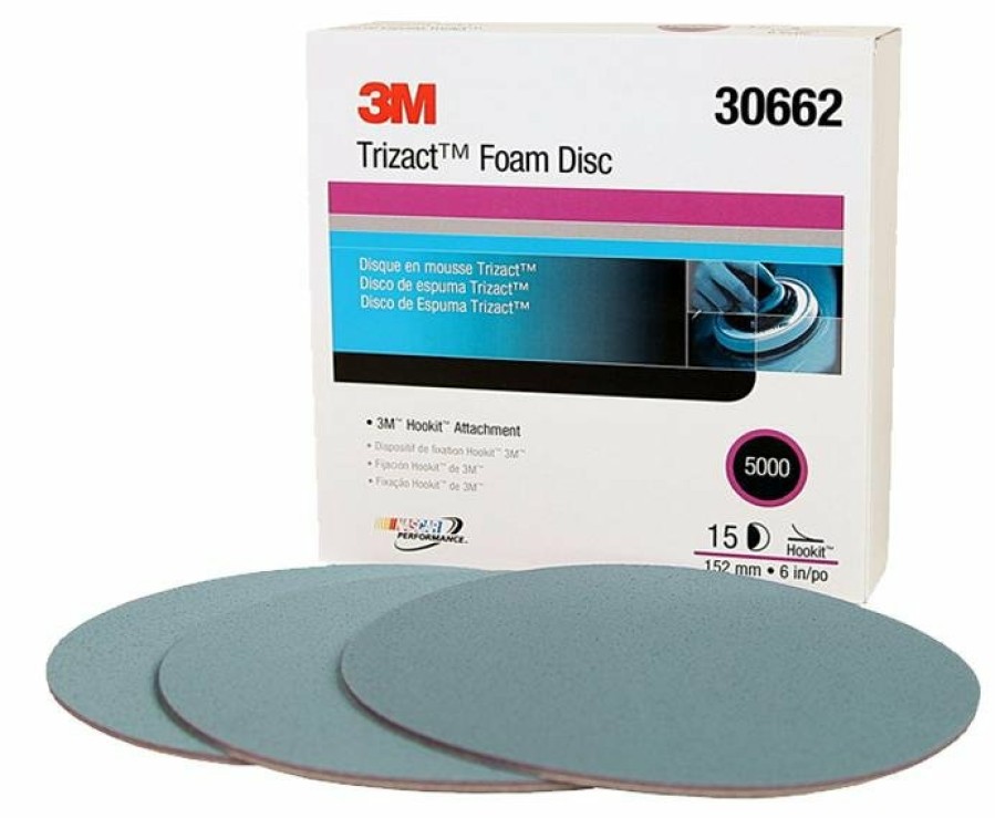 Cutting & Abrasives 3M Discs | 3M 30662 Tizact Foam Disc 152Mm 6In 5000 Grit Hookit Box Of 15