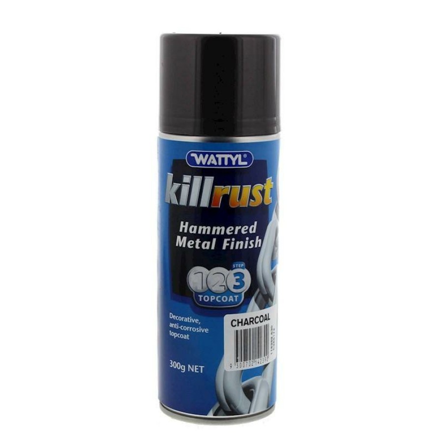 Paint Wattyl Exterior | Wattyl Killrust Hammered Charcoal Spray Paint Can 300G Hammertone