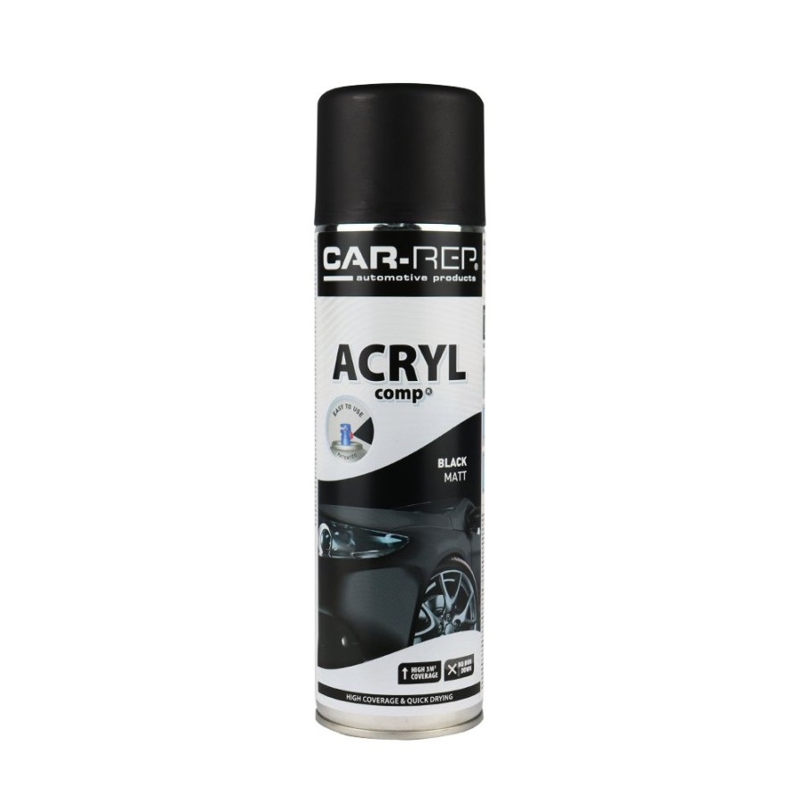 Paint Car-Rep Top Coats | Car-Rep Professional Automotive Matt Acrylic Aerosol 500Ml Black