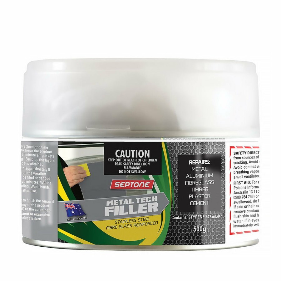 Prep & Repair Septone Fiberglass Fillers | Septone Metal Tech Filler 500G Stainless Steel And Fiberglass Reinforced Bog